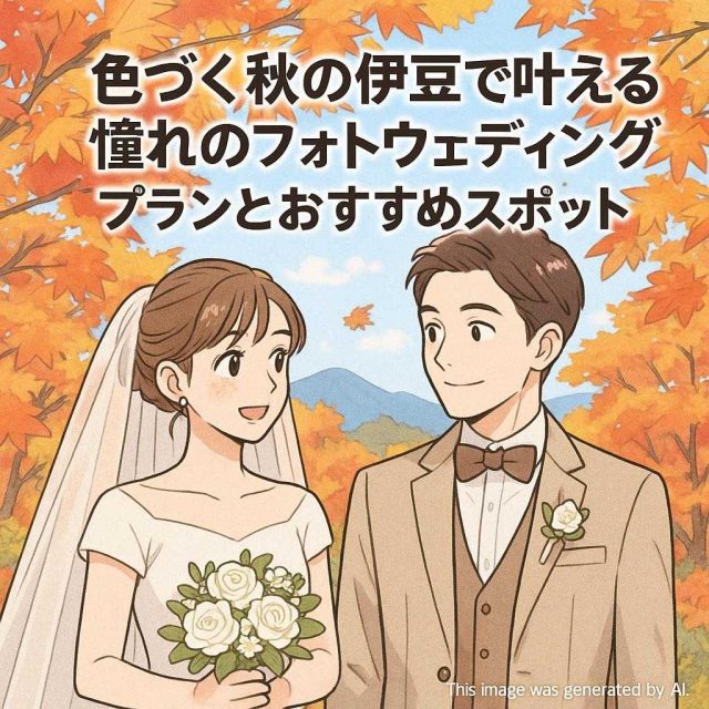 色づく秋の伊豆で叶える憧れのフォトウェディング: プランとおすすめスポット