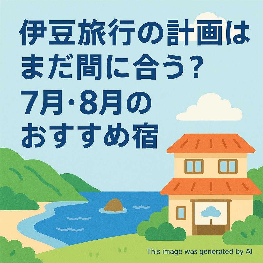 伊豆旅行の計画はまだ間に合う？7月・8月のおすすめ宿